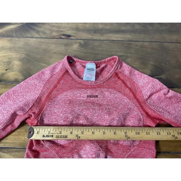 Gymshark Flex Sports Long Sleve Crop Top Size S Red Gym Training Sports Top - Picture 8 of 11